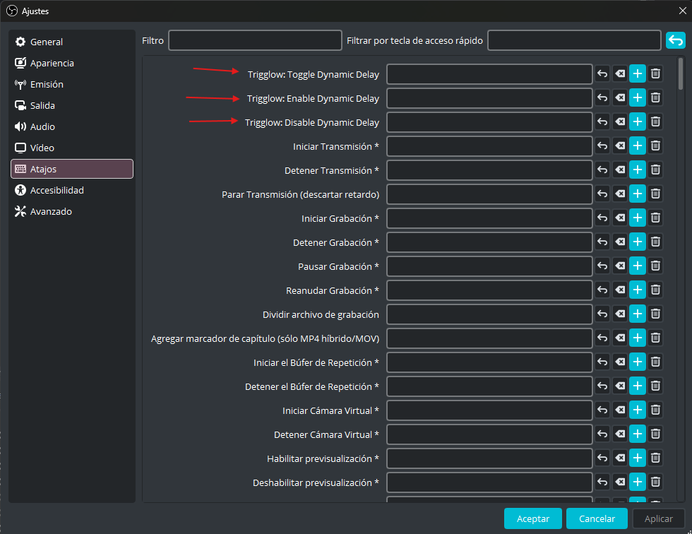 Trigglow Dynamic Delay hotkeys
